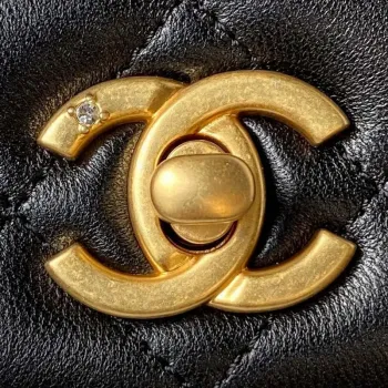 Chanel AP3424 Woc Mini Flap Bag Jehněčí kůže Černá