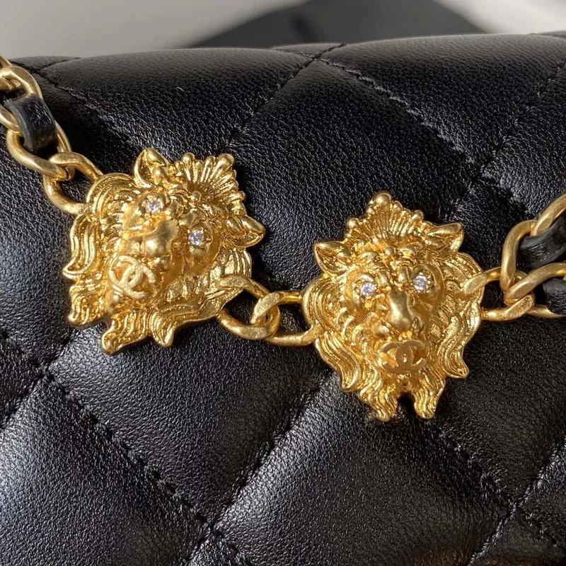 Chanel AP3424 Woc Mini Flap Bag Jehněčí kůže Černá