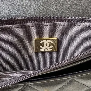 Chanel AP3424 Woc Mini Flap Bag Jehněčí kůže Černá