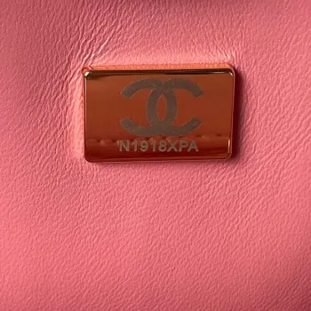 Chanel AS3791 Kabelka s klopou, samet a jehněčí kůže, růžová