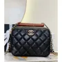 Chanel AS4198 MINI BOWLING BAG Jehněčí kůže a wenge dřevo Černá