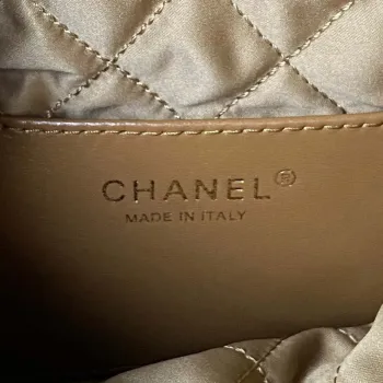 Chanel 22 Mini kabelka AS3980 Lesklá telecí kůže a zlatý kov Marigold