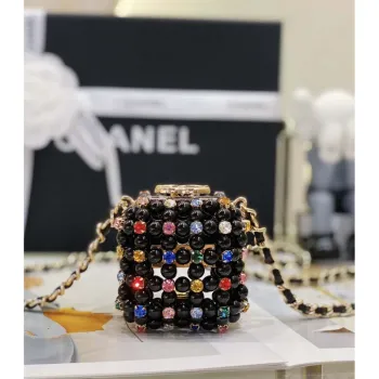 Chanel AS3769 MINI EVENING Taška Imitace perel Černá a vícebarevná