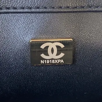 Chanel AS3356 Flap 23FW Lakovaná kůže Camellia Černá