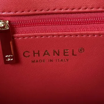 Chanel AS3356 Flap 23FW Lakovaná kůže Camellia Red