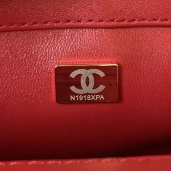 Chanel AS3356 Flap 23FW Lakovaná kůže Camellia Red