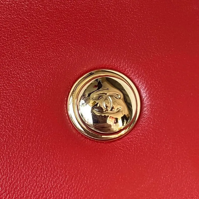 Chanel AS3356 Flap 23FW Lakovaná kůže Camellia Red