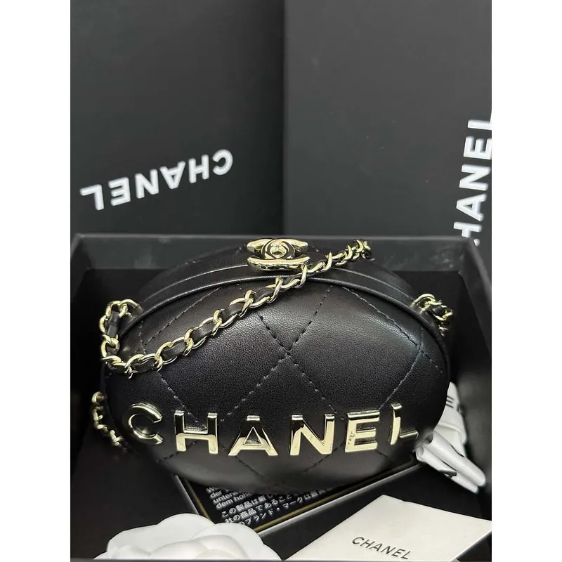 Chanel AP3252 Kabelka s řetízkem z jehněčí kůže, černá