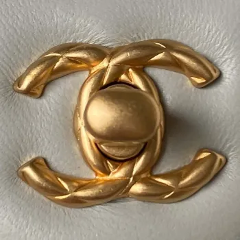 Chanel AS3973 Malá kosmetická taška Taška z jehněčí kůže s horním uchem Světle modrá