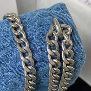 Chanel AS3829 Malá klasická taška s klopou Woc Denim Blue