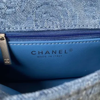 Chanel AS3829 Malá klasická taška s klopou Woc Denim Blue