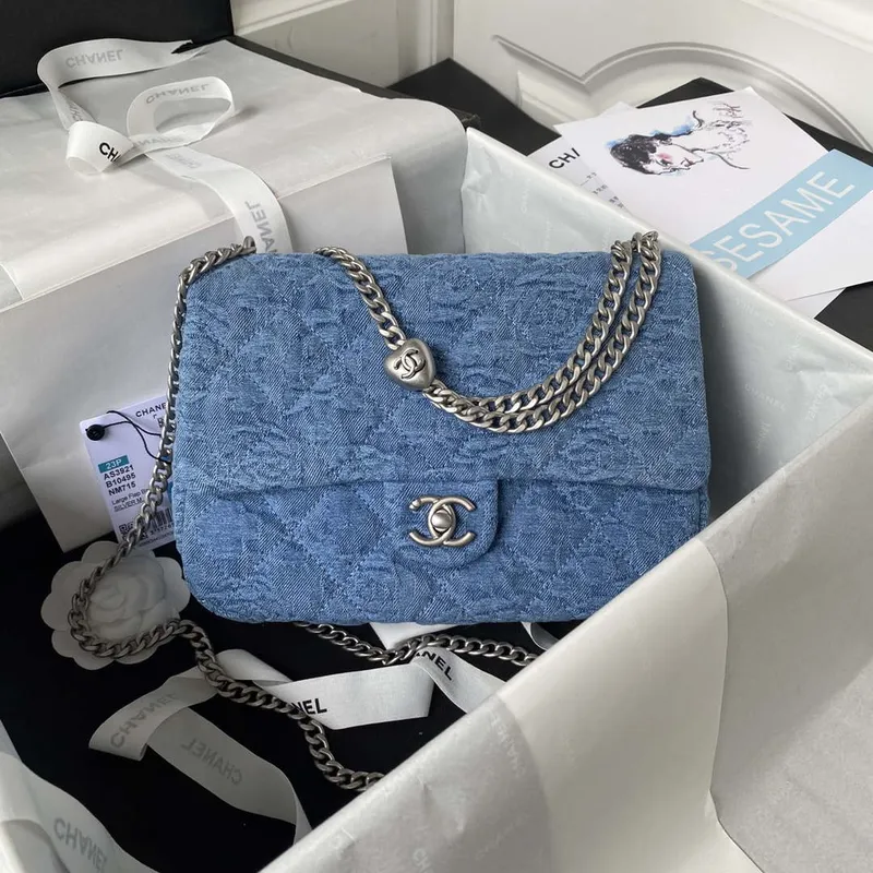 Chanel AS3921 Klasická taška s klopou Woc Denim Blue