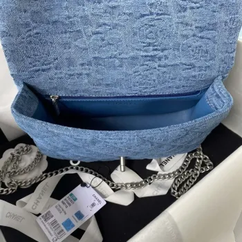 Chanel AS3921 Klasická taška s klopou Woc Denim Blue