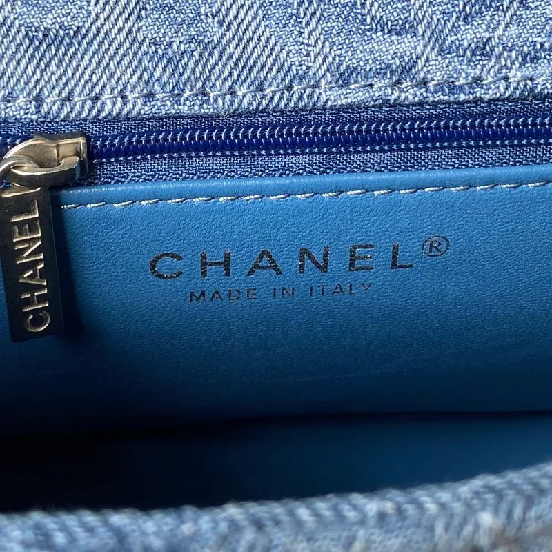 Chanel AS3921 Klasická taška s klopou Woc Denim Blue