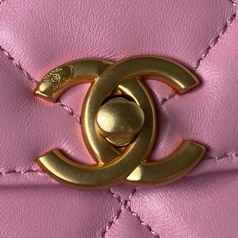 Chanel AS3384 Batoh Řetězová taška jehněčí kůže Růžová