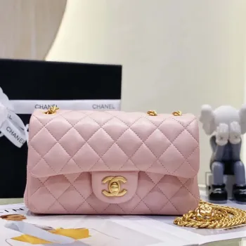 Chanel AS3041 Klasická taška s klopou CF Camellia z jehněčí kůže, růžová a zlatá
