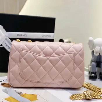 Chanel AS3041 Klasická taška s klopou CF Camellia z jehněčí kůže, růžová a zlatá