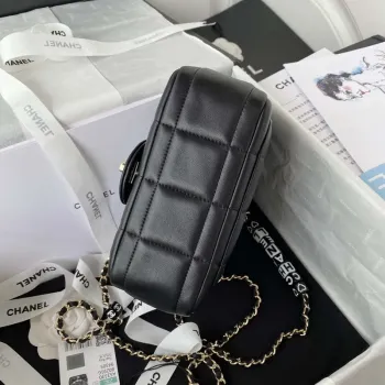 Chanel AS3330 Mini Flap 17cm taška z černé jehněčí kůže
