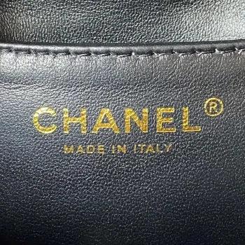 Chanel AS3830 Malá kabelka Hobo Černá telecí kůže Zlatá