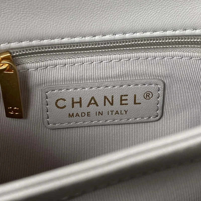 Chanel AS3499 Taška s klopou z jehněčí kůže, šedá