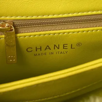 Chanel AS3498 Kabelka s klopou Shearling Yellow