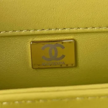 Chanel AS3498 Kabelka s klopou Shearling Yellow