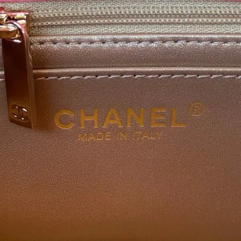 Chanel AS1787 Mini taška s klopou z jehněčí kůže v růžovo-zlaté barvě