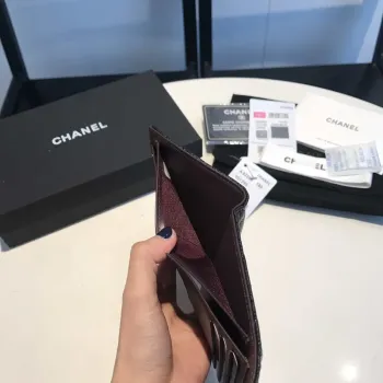 Chanel AP0231 Klasická malá peněženka FLAP z telecí kůže, černá stříbrná