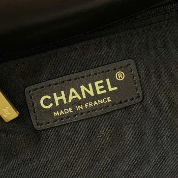 Chanel AS3652 Malá taška s klopou a horním uchem Bavlna a vlna Tweed a zlatý kov Černá
