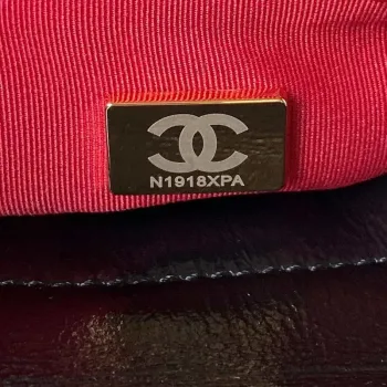 Chanel AS3710 Malá kabelka Hobo Sametová a zlatá kovová černá