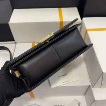 Chanel A67086 Pánská kabelka Černá jehněčí kůže Zlatá