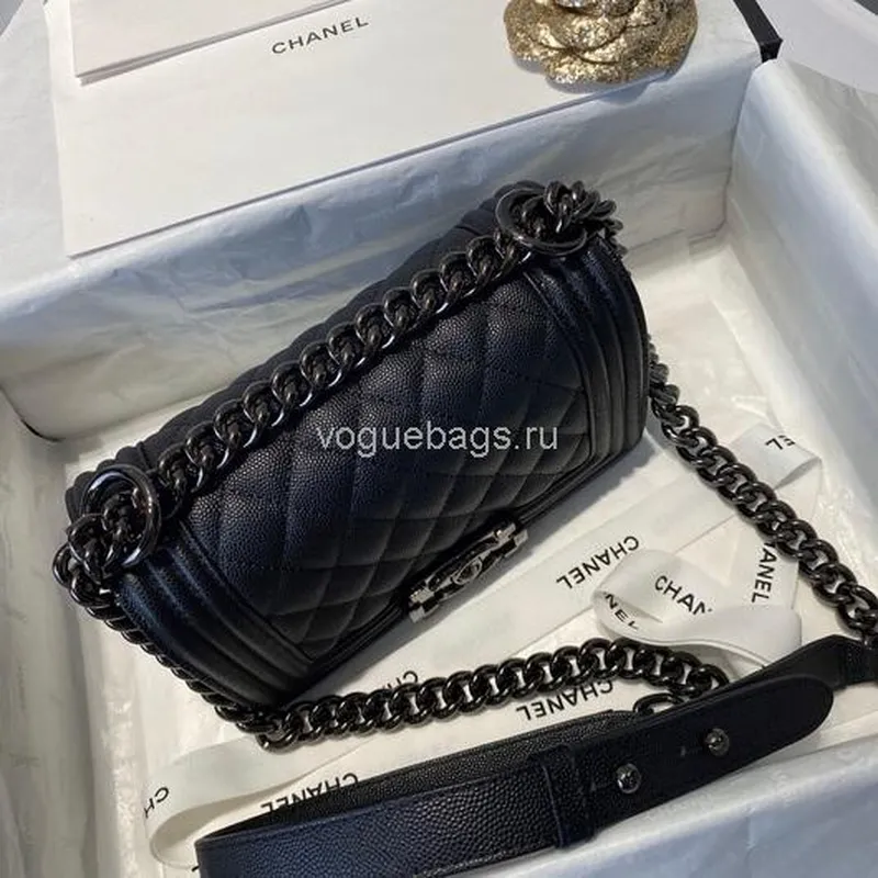 Chanel A67086 Boy Bag Chanel Flap Shoulder bag Černá telecí kůže Černá