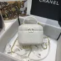 Chanel AS2630 Malá kosmetická taštička Jehněčí kůže Zlatý kov Bílá