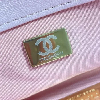 Chanel AS3519 CHANEL19 Nákupní taška Lesklá jehněčí kůže Růžová