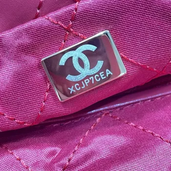 Chanel 22 Kabelka z lesklé telecí kůže AS3261 Červená