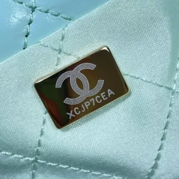 Chanel 22 Velká kabelka Lesklá telecí kůže AS3262 Mátově zelená