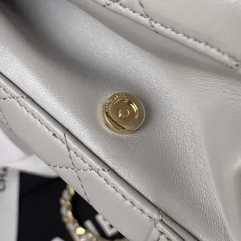 Chanel AS3345 Kosmetická taštička z telecí kůže a zlatého kovu, šedá