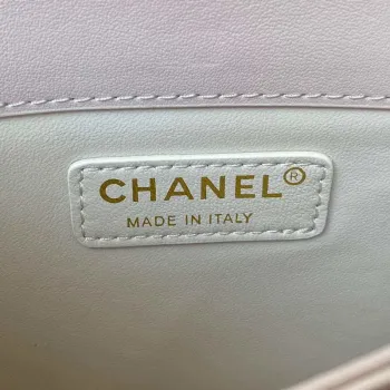 Chanel CC AS2681 Taška s klopou a horním uchem z telecí kůže, světle růžová