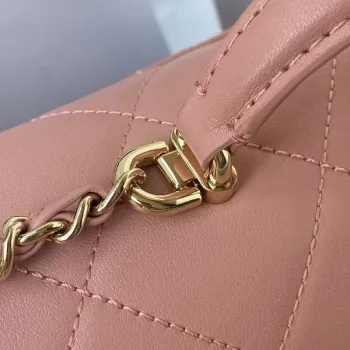 Chanel CC AS2681 Taška s klopou a horním uchem z telecí kůže, růžová