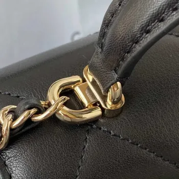 Malá kabelka Chanel s klopou a horním uchem z telecí kůže CC AS2680 černá