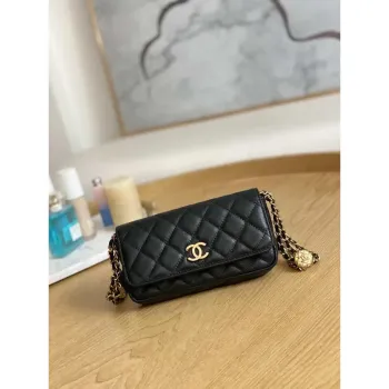 Chanel AP81210 Kabelka s kapsou na opasek, černá