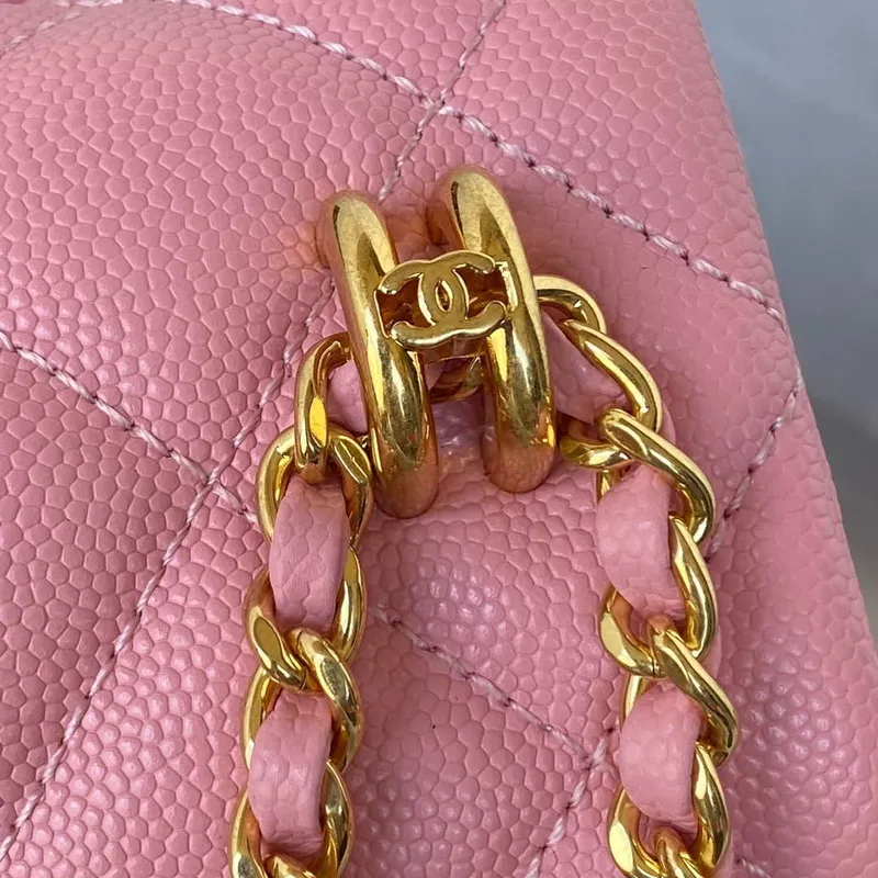 Chanel AS3580 Malá taška s klopou Jehněčí kůže Jehněčí kůže a zlatý kov Růžová
