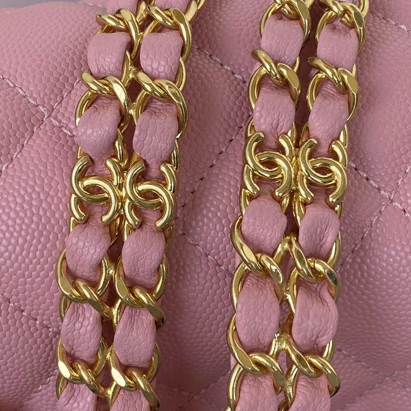 Chanel AS3580 Malá taška s klopou Jehněčí kůže Jehněčí kůže a zlatý kov Růžová