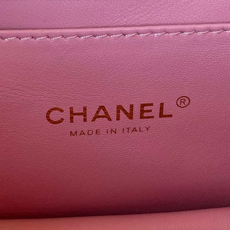 Chanel AS3580 Malá taška s klopou Jehněčí kůže Jehněčí kůže a zlatý kov Růžová