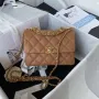 Chanel AS3580 Malá taška s klopou Jehněčí kůže Jehněčí kůže a zlatý kov Hnědá