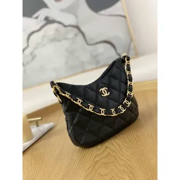 Chanel AS3562 Kabelka Hobo z jehněčí kůže, černá