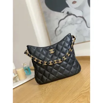 Chanel AS3631 2022 nová hippie taška přes rameno Hobo taška přes rameno Černá