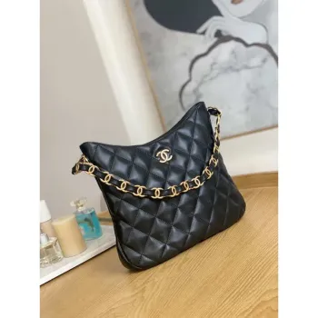 Chanel AS3631 2022 nová hippie taška přes rameno Hobo taška přes rameno Černá