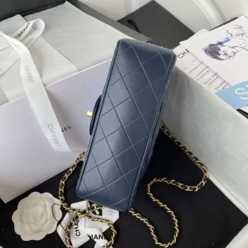 Chanel AS2431 Mini flap Navy Blue Lambskin taška s horním uchem Gold