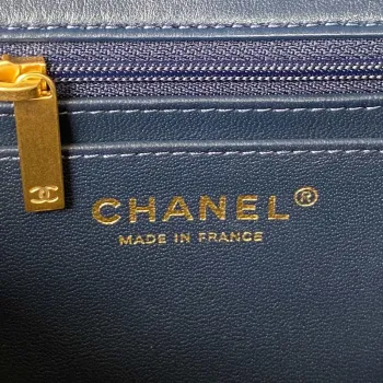 Chanel AS2431 Mini flap Navy Blue Lambskin taška s horním uchem Gold